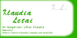 klaudia letai business card