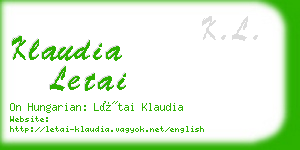 klaudia letai business card